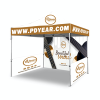 Tente pliante à toit plat Pdyear, cadre en aluminium, robuste, 10x10, gazebo pliable d'extérieur, tente personnalisée