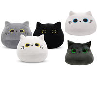 Nouvelle peluche chat noir 3D mignon kawaii, jouet en peluche doux en forme de chat noir