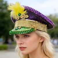Chapeau de capitaine steampunk en strass à faible MOQ, chapeau de pirate avec logo personnalisé, idéal pour les tournois de joute et les concours de tir à l'arc
