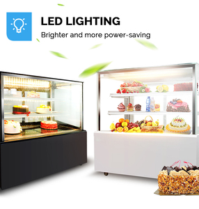 ตู้แช่เค้กแบบโค้งกระจกโค้งพร้อมไฟ LED และคอมเพรสเซอร์กำลังสูงสำหรับร้านเบเกอรี่ - Product Image 4