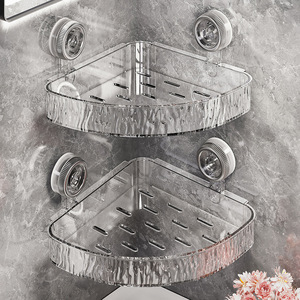 Bathroom Suction Shelf Circular Durable No Drilling Required For Sink <b>Shower</b> Toilet Personal Care <b>Storage</b> - Product Image 3