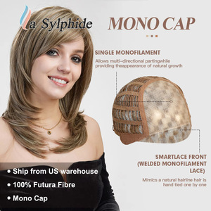Perruque longue et droite La Sylphide, taille moyenne, blonde naturelle, entièrement tissée à la main, pour femme - Product Image 4