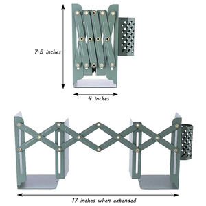 Metall-Schreibtisch Ausziehbare Buchstützen mit Stifthalter Verstellbarer Buchständer für Regale und Bücherregale - Product Image 2