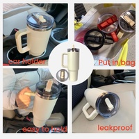 Tasse à café de voyage par sublimation personnalisée tasse en acier inoxydable gobelet isolé de 40oz avec poignée et paille à rabat