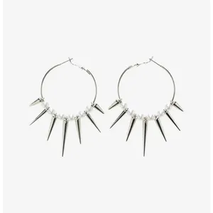 Grunge Rock Accessories Rivet Hoop Earrings Cool Hip Hop Earrings for Women girl Jewelry Punk Korean Earrings Fashion