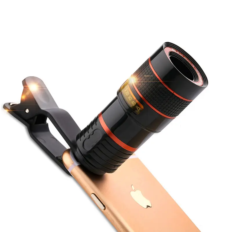 Lente de cámara telescópica Universal para teléfono móvil, lente de cámara de enfoque Manual con Zoom 8X y enganche