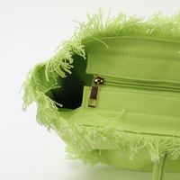 Tas Tote Kanvas Custom Print DIY dengan Ritsleting, Bordir, dan Rumbai, Desain Fashion untuk Wanita, Cocok untuk Belanja Sehari-hari, Penggunaan Musim Semi/Panas