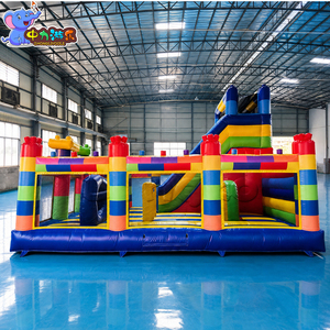 Structure gonflable commerciale combinée avec toboggan, château gonflable d'intérieur en blocs pour centre de jeux pour enfants - Product Image 2