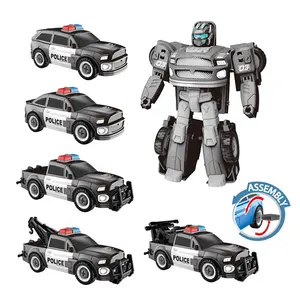 Jouet de transformation de <span class=keywords><strong>robot</strong></span> pour garçons, jouets de voiture transformables assemblés, jeu de déformation de <span class=keywords><strong>robot</strong></span> de voiture DIY - Product Image 1