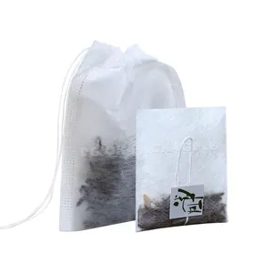 Bolsa de té para filtro de té, papel Biodegradable con cadena de etiquetas, bolsa de papel