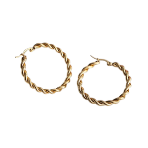 Nouvelle Collection 2025 – <span class=keywords><strong>Grandes</strong></span> Boucles d'Oreilles <span class=keywords><strong>Créoles</strong></span> Torsadées Plaqué <span class=keywords><strong>Or</strong></span> 18 carats Style Vintage pour Femmes et Filles - Product Image 2