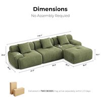 Canapé modulaire en tissu en forme de L, design moderne, luxueux et minimaliste, gain de place, emballage plat, pour appartement, salon, Cloud