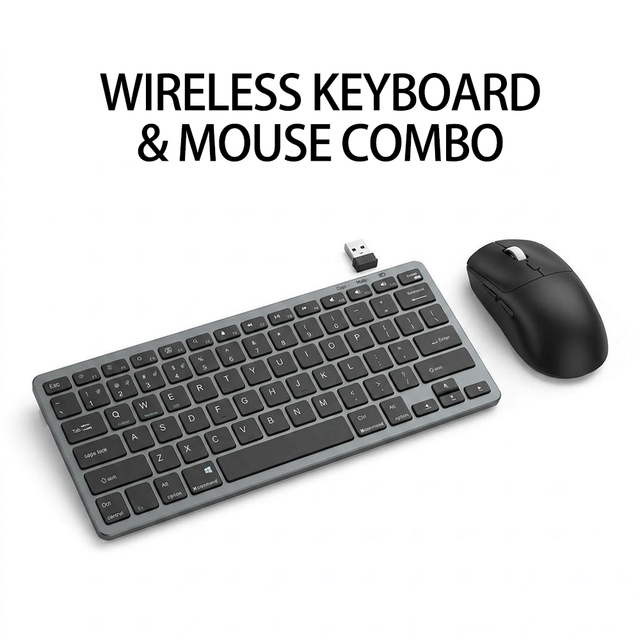 Spot Direct Sales of Compact Ultra-thin Ergonomic Wireless Keyboard&mouse Combination Supporting OEM/ODM