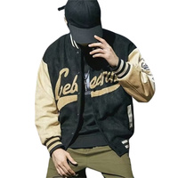 Veste letterman d'hiver avec logo brodé en chenille personnalisé pour hommes bomber en daim veste universitaire de baseball vestes pour hommes