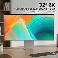 Moniteur IPS 32 pouces 6K 6144*3456 HDR600 100% SRGB 223PPI Affichage professionnel pour la conception, la photographie et la montage vidéo