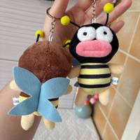 2026 Explosions Mignonne Poupée Porte-clés en Peluche Abeille à Grande Bouche et Bouche de Saucisse