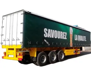 China Express 3 Axles Tri-axle Load 30 Ton Trailer Side Open Container Side Cargo Transport Curtain Semi Trailer in Uzbekistan