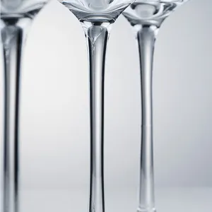 كأس زجاجي كريستالي Stone Island BSCI عالي الجودة خالي من الرصاص وعاء زجاجي كلاسيكي بجذع طويل لأغراض حفلات الزفاف