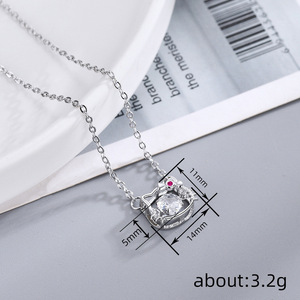 Collana con Ciondolo Gatto Rosa per Donne, Stile Carino, Gioielli alla Moda per Uso Quotidiano, Regalo - Product Image 4