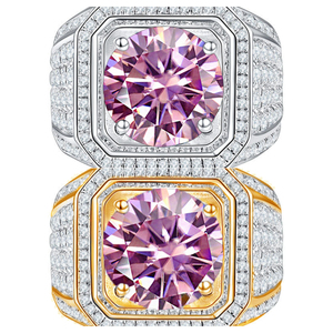 2ct VVS Moissanite Kim Cương Nhẫn Punk Men's Wedding Nhẫn Trang Sức S925 Sterling Silver Moissanite Nhẫn - Product Image 1