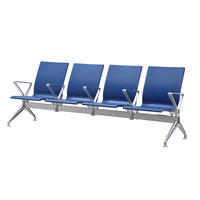 Kursi Bandara Ergonomis Berbahan Metal dengan Sandaran Tangan 3 Dudukan Tahan Korosi Mudah Dibersihkan untuk Lobi Bank Rumah Sakit Mal Pusat Kebugaran Penggunaan Luar Ruangan