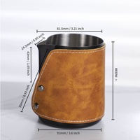 Tasse à café expresso anti-brûlure pour latte art 450 ml, tasse à mousse de lait pour latte art, tasse à fouetter le lait pour café latte art, pichet à mousse pour café latte art