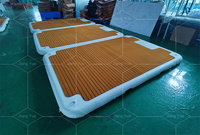 Plate-forme gonflable de Dock de Yacht de radeau de bateau d'île d'eau de ponton gonflable de teck pour le bain de soleil
