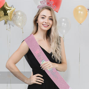 Nouvel ensemble bandeau d'anniversaire, sangle d'épaule et ceinture d'étiquette 'C'EST MA FÊTE' pour femme, accessoires pour cheveux et coiffure, fournitures de fête - Product Image 3