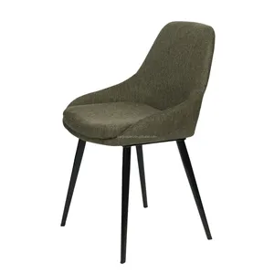 Acogedora y elegante <span class=keywords><strong>Silla</strong></span> <span class=keywords><strong>de</strong></span> comedor <span class=keywords><strong>de</strong></span> cocina <span class=keywords><strong>de</strong></span> tela verde <span class=keywords><strong>oliva</strong></span> acolchada con patas <span class=keywords><strong>de</strong></span> metal - Product Image 1