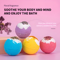Vente en gros d'huile essentielle de rose biologique naturelle, sel de bain de luxe, bombe de bain au sel de mer, boule de bain moussante, personnalisée, 100g