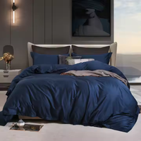 Meilleure vente housse de couette 100% coton ensemble de literie de luxe taie d'oreiller bleu Queen Size ensemble de housse de couette