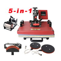 Máquina de Prensa de Calor 5 en 1 de 29*38cm y 33*45cm, Multifuncional, para Sublimación y Transferencia de Calor en Camisetas, Tazas, Gorras y Platos