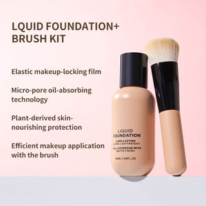 Set Trucco Personalizzato con Logo, <span class=keywords><strong>Fondotinta</strong></span> Liquido + Kit Pennelli, Applicazione Rapida, Assorbente di Olio, Lunga Durata, Copertura Totale, Impermeabile - Product Image 3