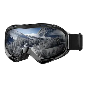 成人滑雪镜黑色眼镜滑雪板100% 防紫外线雪来样定做双防雾磁性