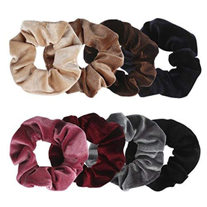 Chouchous en velours rose à thème, élastiques en velours, chouchous doux pour les amoureux du rose, bandeaux et attaches pour cheveux - Product Image 1