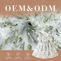 Tissu en maille perlée mate sur mesure ODM pour robes de princesse pour enfants, matière en dentelle perlée en tulle doux