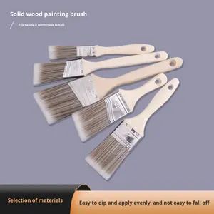 Pinceles de Pintura de Látex <span class=keywords><strong>para</strong></span> Arte, Separación Industrial, Recorte y Bordes, Mango de Madera, Filamento Largo, 2 <span class=keywords><strong>Formas</strong></span> Planas, Cabeza Oblicua, <span class=keywords><strong>para</strong></span> Bricolaje en <span class=keywords><strong>Paredes</strong></span> - Product Image 5