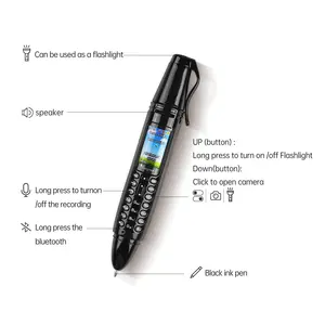 Groothandel Unlock Mini Mobiele Telefoon Pen AK007 0.96 Inch Oled-scherm Opname Pen Vorm Mini Mobiele Telefoon