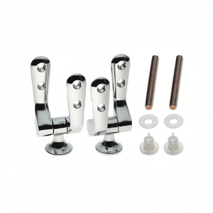 Bisagras fijas cromadas con tornillos de mariposa para tapa de inodoro - Product Image 3