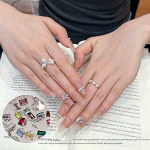 Paso Sico K9 Sans Fond Rock Sugar Pile Verre Cristal Nail Décoration Internet Célèbre Lumière De Luxe Haut de Gamme Fini Long Nail - Product Image 2