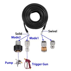 Kit de manguera para lavadora a presión Sl, diámetro interior de 6 mm, pulverizador ajustable para limpieza de automóviles y desatascado de desagües - Product Image 1