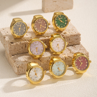 Personnalisable Mode Cadeau Minimaliste Y2K Ronde Numérique Montre Anneau Quartz Doigt Montre Anneaux pour Femmes