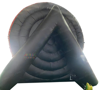 Jeu de fléchettes de football gonflable interactif commercial durable avec six ballons de football et cible Velcro