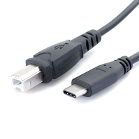 Câble de scanner/imprimante Micro-USB Type C mâle vers USB Type B 5A à charge rapide, conducteur en cuivre pur, blindage tressé, gaine en PVC