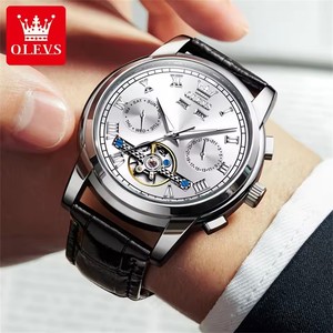 Flywheel <b>Skeleton</b> <b>Automatic</b> <b>Watch</b> for Men Luminous Starry Sky Waterproof Business Wristwatch Mechanical <b>Watch</b> 6689 - Product Image 4
