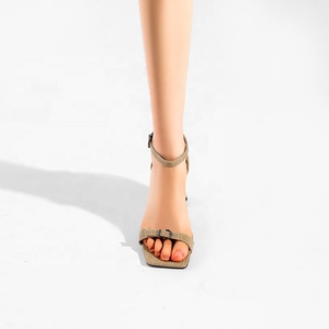 Moncheer Xăng đan cao gó<span class=keywords><strong>t</strong></span> hở mũi vuông dập nổi Croc cho nữ Xăng đan cao gó<span class=keywords><strong>t</strong></span> quai ngang mắ<span class=keywords><strong>t</strong></span> cá chân Xăng đan mùa hè - Product Image 3