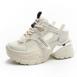 Zapatos Casuales de Malla Transpirable con Cordones Delanteros y Tacón Bajo, Altura Ajustable, Adecuados para Todas las Ocasiones, Acolchados - Product Image 1