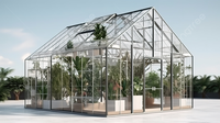 Serre isolée agricole Abri de jardin Étagère à fleurs Maison de jardin Maison verte Mini serre en verre avec toit Jardin surélevé