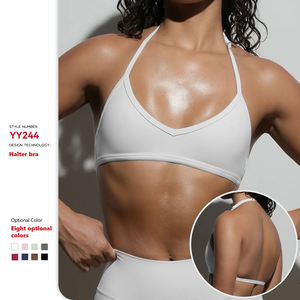 XW-YY244-1 New Style <strong>Halter</strong> Padded <strong>Sports</strong> <strong>Bra</strong> Women's High Quality Breathable Yoga Fitness Sportswear - Product Image 1