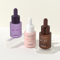Flacon compte-gouttes en verre dépoli FINPAK 15 ml, multicolore, pour sérum éclaircissant cosmétique, emballage vide